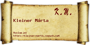 Kleiner Márta névjegykártya