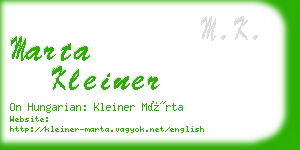 marta kleiner business card